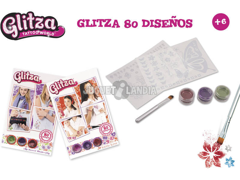 Glitza Tatuajes 80 Diseños Surtido Famosa 700013981