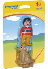 Playmobil 1.2.3 homem com cão 9256