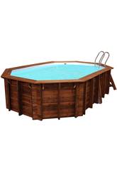 Piscina Ovalada Madera Cannelle 551x351x119 Cm. Gre 790087