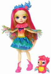 Enchantimals Muñeca Peeki parrot y Mascota Sheeny Mattel FJJ21