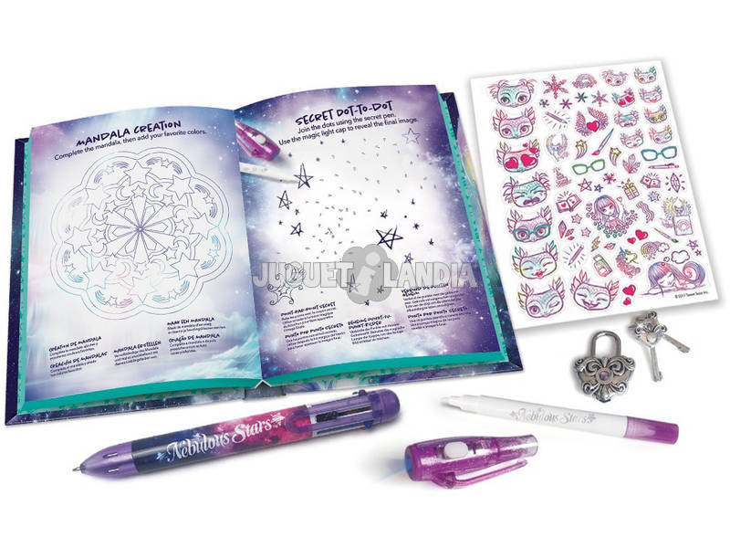 Nebulous Stars - Diario segreto di Petulia  Agenda bambina con attività  creative, sticker e penne magiche