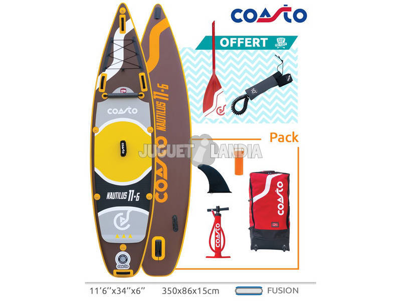 Tavola Paddle Surf Gonfiabile Coasto Nautilus 350x86 Cm
