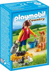 Playmobil Donna con Famiglia di Gatti