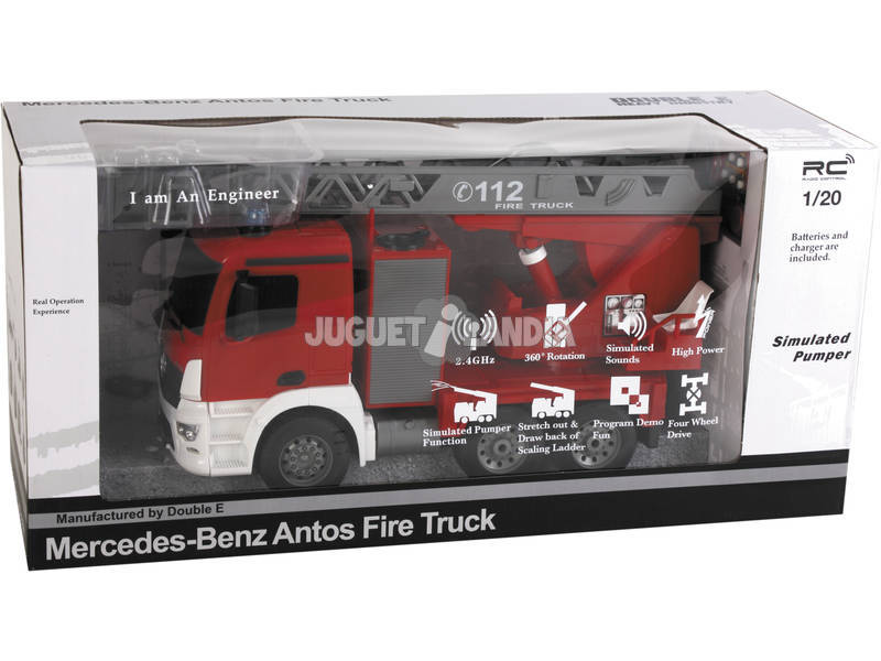 R/C 1:20 Camion De Pompiers Mercedes Antos jeteur d'Eau