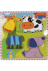  Puzzle in Legno Animali da Fattoria