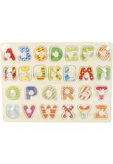 Puzzle Madeira Letras Maiúsculas 26 Peças 2x30x23cm