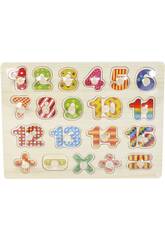 Puzzle Madeira Números e Sinais 20 Peças 2x30x23cm