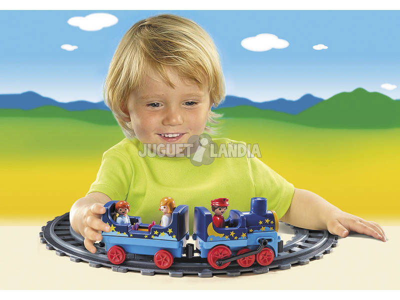 Playmobil 1,2,3 Train Étoilé avec Passagers et Rails
