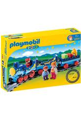 Playmobil 1,2,3 Train Étoilé avec Passagers et Rails