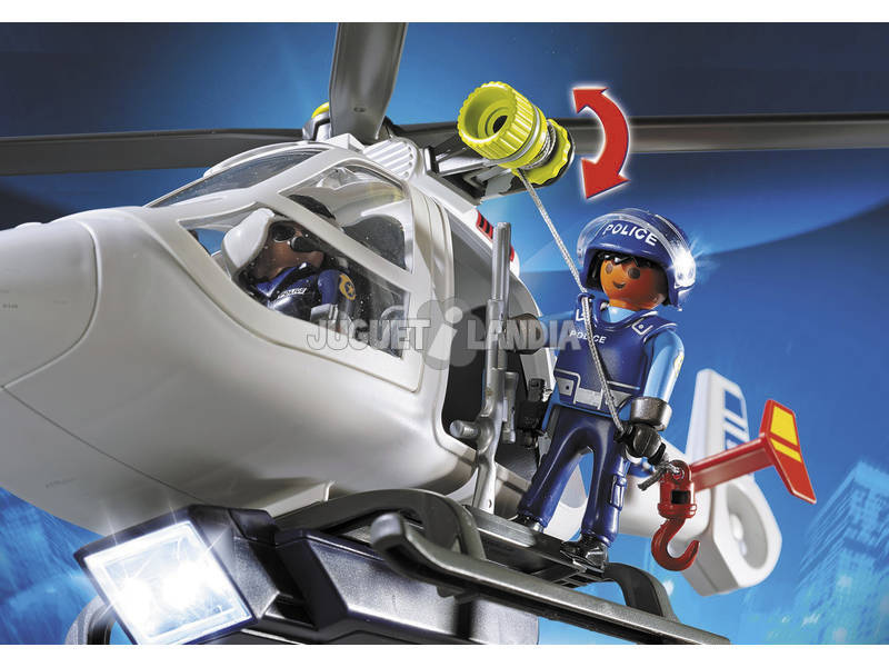 Playmobil Hélicoptère de Police avec Projecteur de Recherche 6921