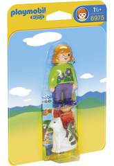 Playmobil 1, 2, 3 Soigneur avec Chat 6975