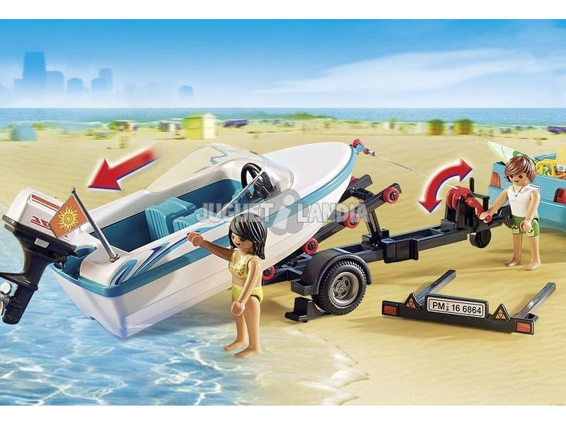 Playmobil Summer Fun Surfisti con Pick up e Motoscafo