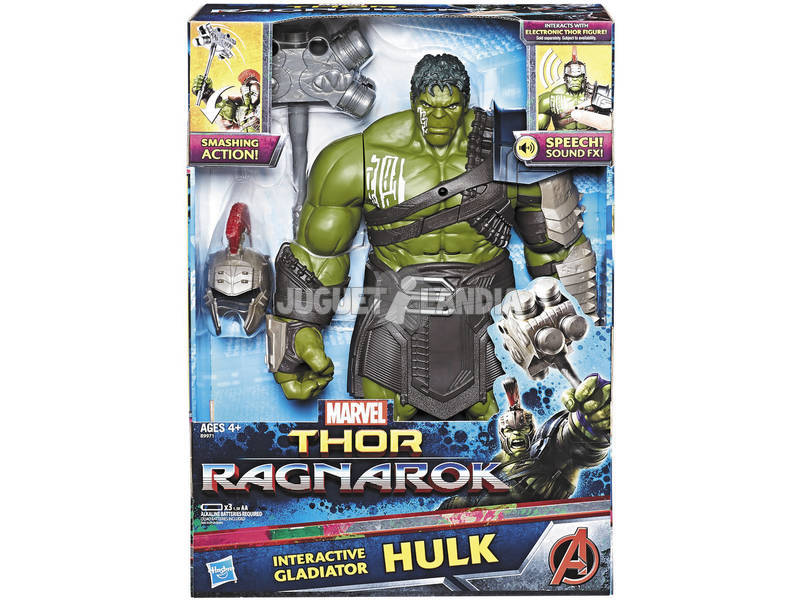 Figura 34cm Hulk Gladiador Interactivo Thor Ragnarok Hasbro B9971105