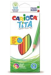 Boîte 12 Crayons de couleur Tita Maxi Hexagonal Carioca 42789