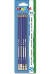 Bleistifte Graphit mit Radierer 4 Einheiten Carioca 42796