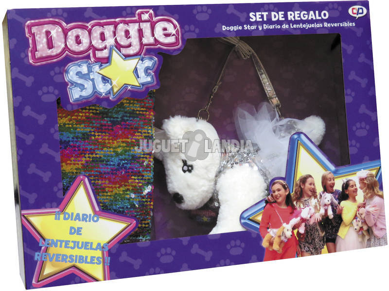 Doggie Star Peluche Borsa con Diario pallettes reversibile CYP BRANDS CK-03-DS 