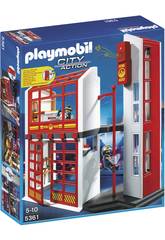 Quartel de bombeiros Playmobil com alarme