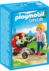 Playmobil Mama mit Zwillingswagen