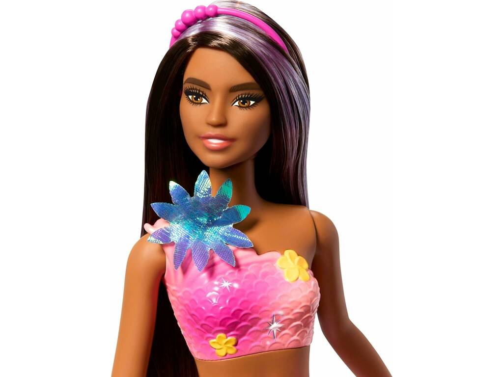 Barbie Flower Magic Mermaid Muñeca Sirena Morena