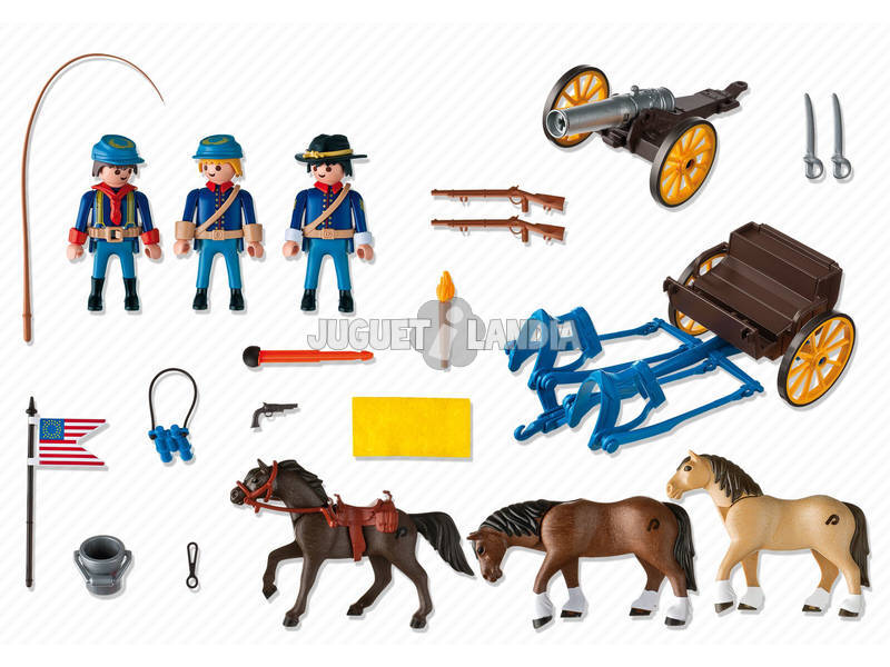 Playmobil soldados americanos con cañon