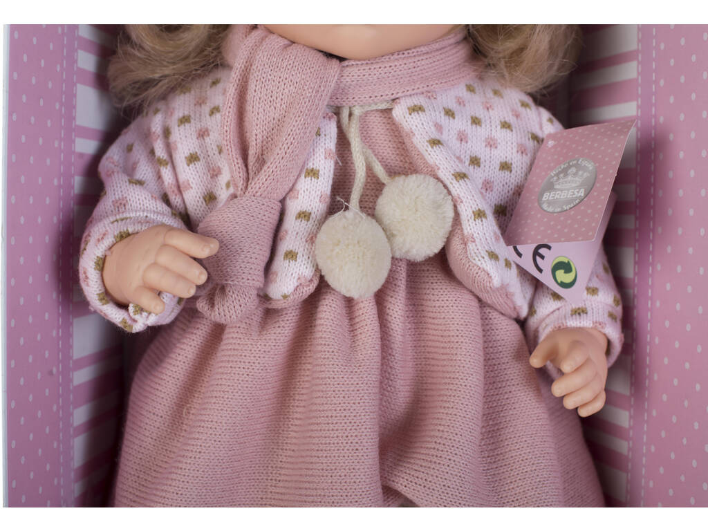 Puppe Plappernde Sandra Kleid Lachs-farbig 42 Cm Berbesa 4417