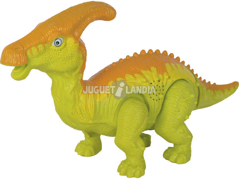 Dinosaure Parasaurolophus qui Marche avec Lumière et Sons de 36 cm. 