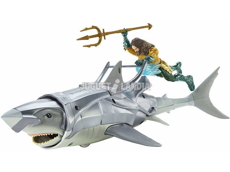 Aquaman con Squalo Personaggio Articolato, 15 cm Mattel FWX37