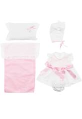Vestido Mu�eca 43 cm. Punto Rosa Con Almohada Asivil 3363490