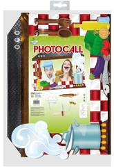 Cadre photocall cuisinier avec des accessoires Globolandia 5334 