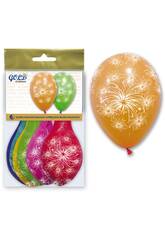 Tte mit 6 Ballons Farben Feuerwerk GloKugelndia 5715