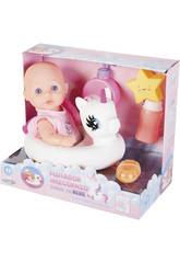 Boneca Beb� 30 cm. com Unic�rnio, Banheira e Acess�rios para Banho
