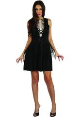Disfraz Adulto Mujer Esqueleta de la Oscuridad Talla S