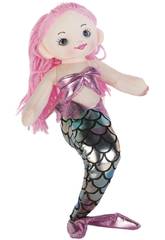 Sirena Rosa Argento Bambola di pezza 70 cm.