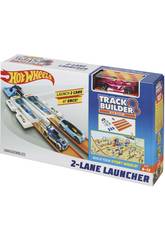 Hot Wheels Track Builder Doble Lanzador Competición Mattel DJD68