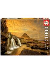 Puzzle 1.000 Kirkjufellsfoss Wasserfall Island Educa 17971