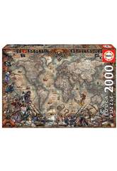 Puzzle 2.000 Piratenkarte Educa 18008