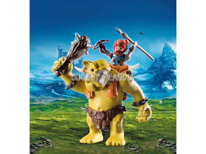 Playmobil Knights Guerriero con Troll Gigante 9343