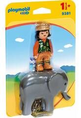 Playmobil 1,2,3 Soigneuse avec éléphant 9381 