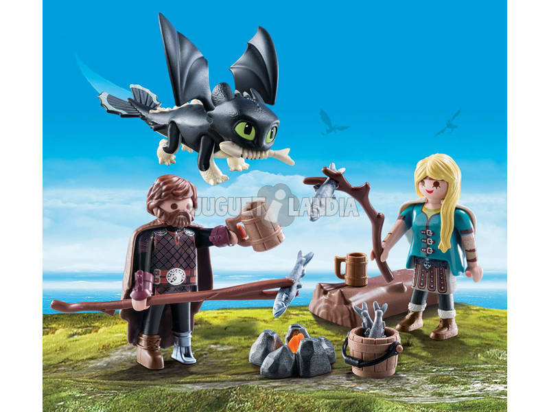 Playmobil Dragons Hiccup e Astrid con Baby Dragon 70040