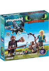 Playmobil Como Treinares O Teu Dragão Hiccup e Astrid com Dragão Bebê 70040