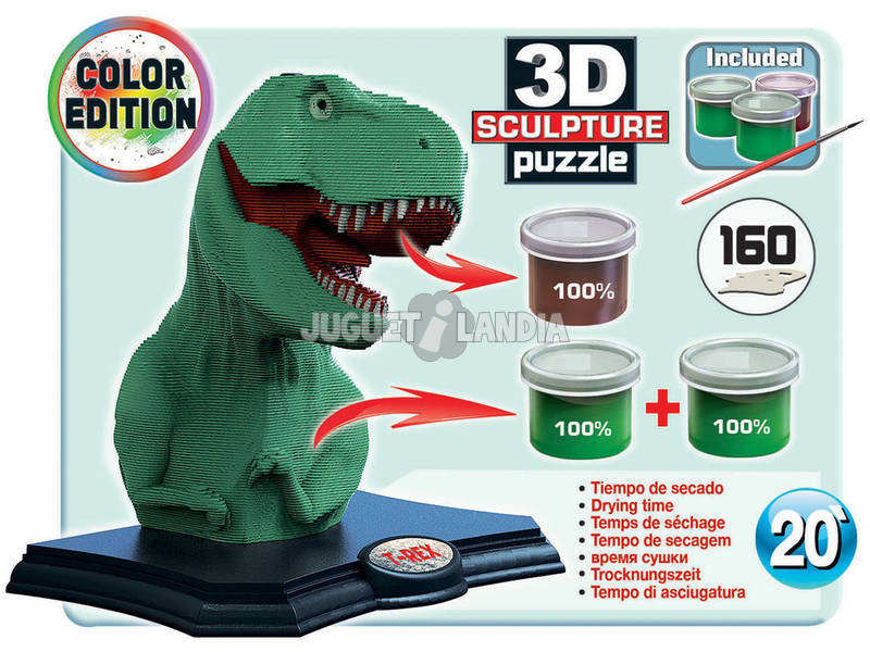 Puzzle Color 3D Escultura T-Rex Educa 17848