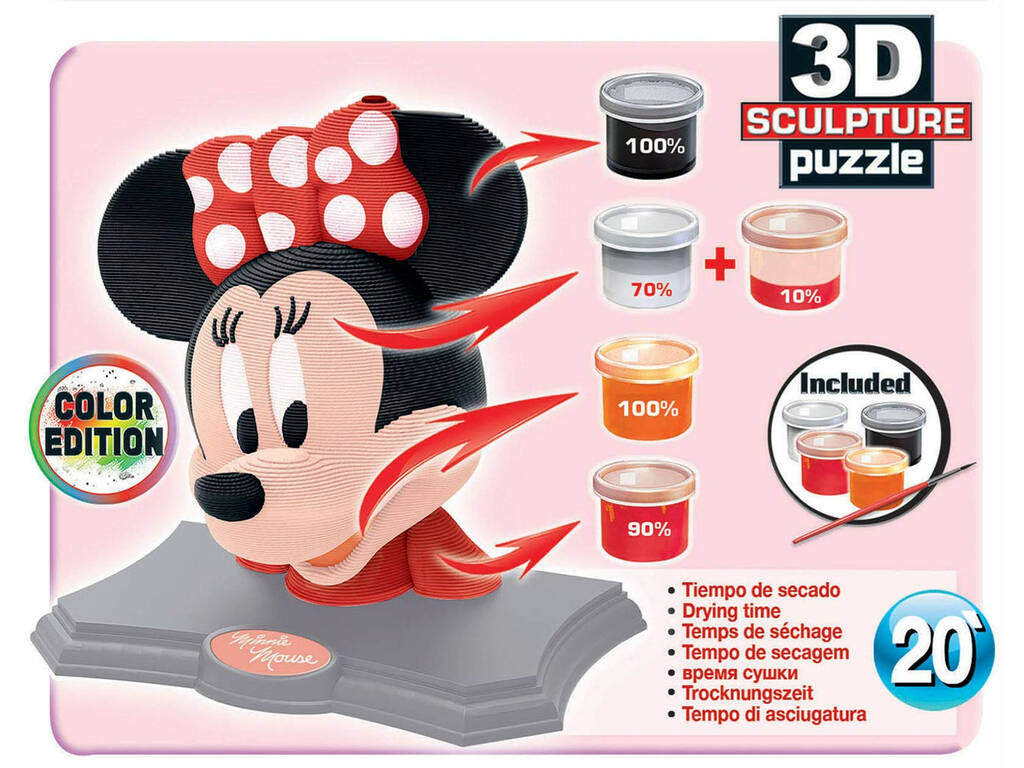 Puzzle Couleur 3D Sculpture Minnie Mouse Educa 17930