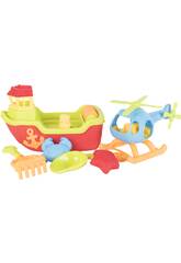 Bateau de Plage 37 cm. avec H�licopt�re de 7 Pi�ces