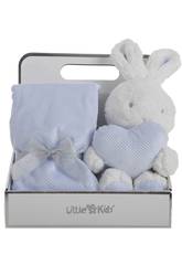 Kit Couverture Avec Peluche Lapin Bleu 30 cm. Llopis 25527