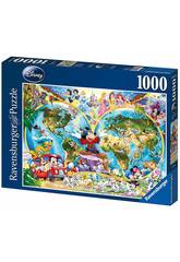 Puzzle Carte du Monde Disney 1000 Pi�ces Ravensburger 15785