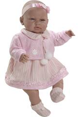  Sara neugeborene Puppe 50 cm. Heulsuse mit Bommeln Berbesa 5201