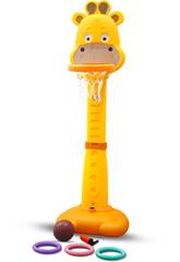 Panier Girafe 3 en 1 Musical avec Ballon de Basket et Ventouses