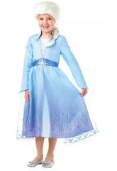Costume Bambina Elsa con Parrucca Frozen 2 Taglia L Rubie's 300631-L