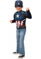 Custome Captain America Endgame Poitrine et Masque Rubies 40074