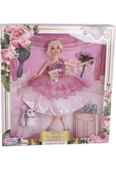 Poupée Collection 29 cm. Rose Paillettes avec des Accessoires